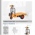 Electric Trolley Factory - 1000 kg Three-Wheel Brake Cart