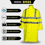 Rain Gear Manufacturer - Class 3 Safety Long Waterproof