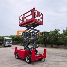 Diesel Scissor Lift Factory - EPA 18m 1000kg Rough Terrain Steel