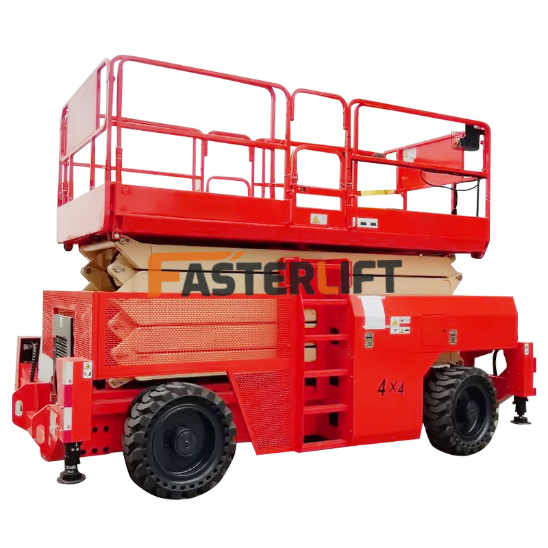 Diesel Scissor Lift Table Factory - 18m Rough Terrain 1000kg Steel