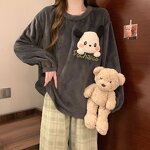 Plush Pajamas Set Manufacturer - OEM 2024 Winter Thickened Cat