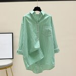 Long Sleeve Shirt Factory - OEM Cotton Striped Korean Cardigan