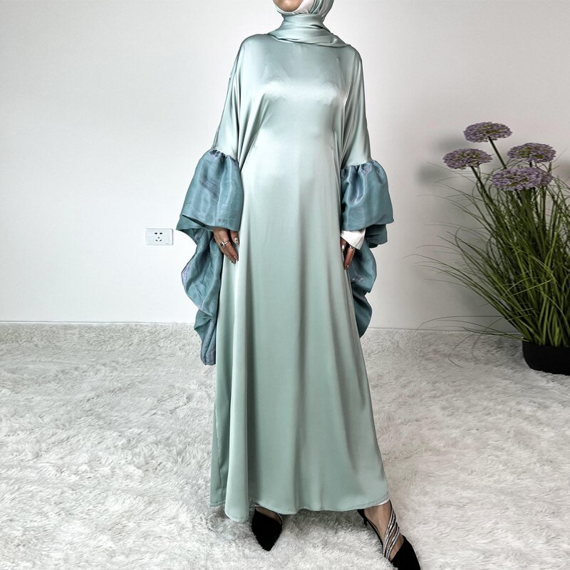 Satin Abaya Manufacturer - OEM Women Modest Butterfly Sleeve