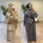 Winter Abaya Factory - OEM Islamic Velvet Thick 5 Colors