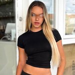 Women's T-shirt Manufacturer - OEM Summer Casual O-Neck Navel