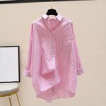 Long Sleeve Shirt Factory - OEM Cotton Striped Korean Cardigan