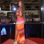 Halter Top Skirt Suit Manufacturer - OEM Gradient Printing Sleeveless