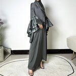 Satin Abaya Manufacturer - OEM Women Modest Butterfly Sleeve