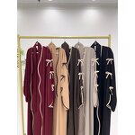 Open Abaya Kimono Factory - OEM Breathable Polyester Bowknot