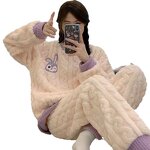 Women's Flannel Pajamas Factory - OEM Large Size Purple Rabbit