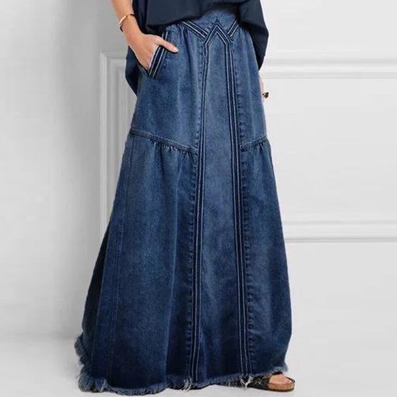 Denim Bustier Skirt Factory - OEM Elastic High Waist Winter
