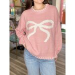 Pullover Sweater Manufacturer - OEM Winter Bow Jacquard Loose
