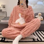 Women's Flannel Pajamas Factory - OEM Large Size Purple Rabbit