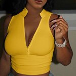 Women's Vest Factory - OEM V-Neck Tight Sexy Zipper