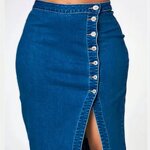 Denim Long Skirt Factory - OEM Fashionable Solid Color Boutique