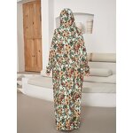 Plus Size Abaya Factory - OEM Rayon Lace Hood Floral