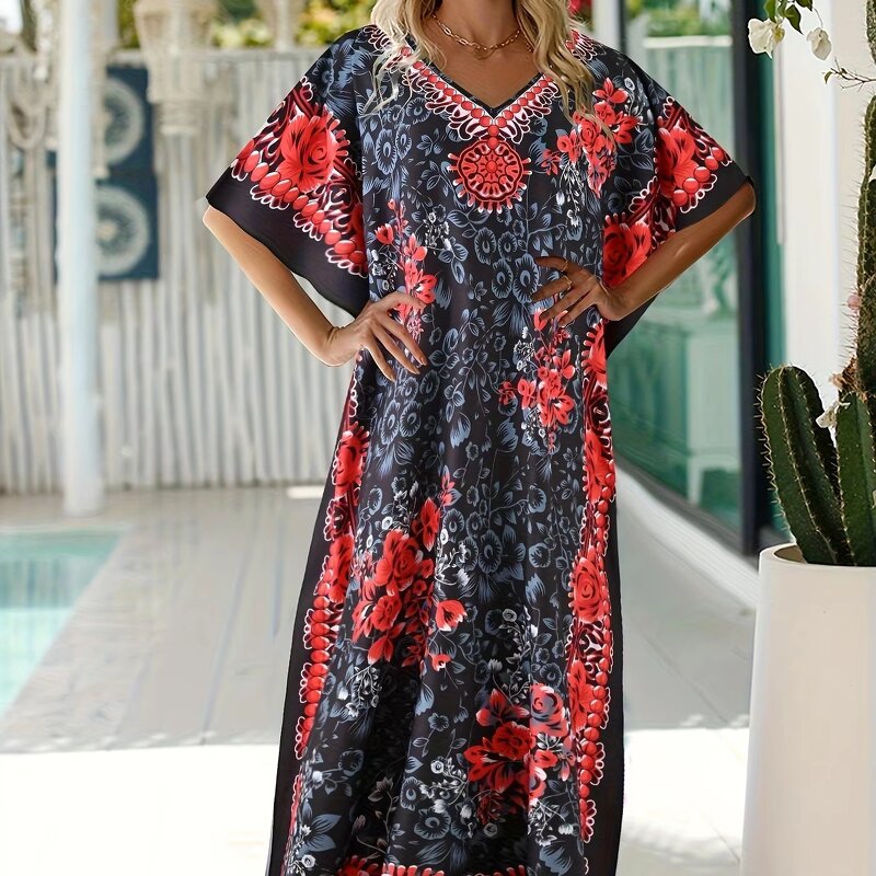 Kaftan Dress Manufacturer - OEM Hand Drawn Modest Pearl