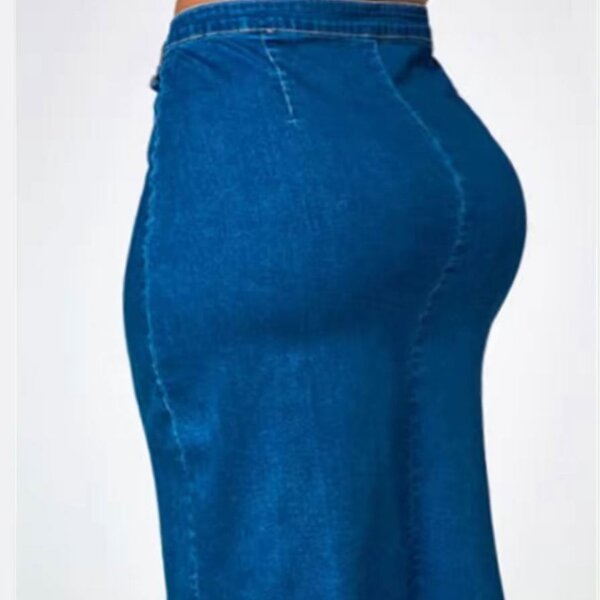 Denim Long Skirt Factory - OEM Fashionable Solid Color Boutique