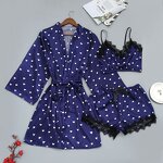 Plus Size Pajamas Set Factory - OEM Satin Comfortable Printed