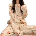 Peach Blossom Pajamas Set Factory - OEM Japanese Sweet Warm Out