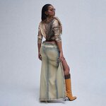 Distressed Denim Skirt Factory - OEM High Waisted Zipper Splicing