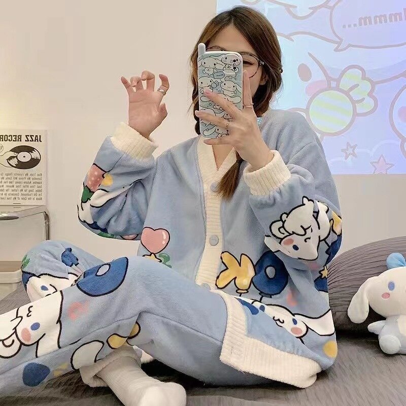 Cartoon Flannel Pajamas Manufacturer - OEM 2024 New Cinnamon Dog