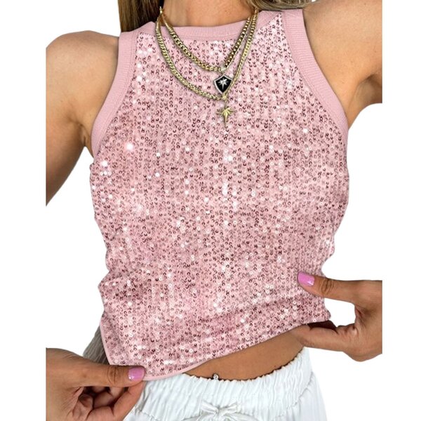 Sequins Undershirt Factory - OEM Round Neck Outerwear Tops