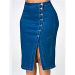 Denim Long Skirt Factory - OEM Fashionable Solid Color Boutique