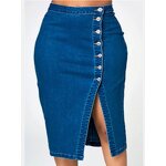 Denim Long Skirt Factory - OEM Fashionable Solid Color Boutique
