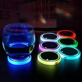 LED Coasters Factory - OEM Custom Colorful Car Cup Mat Holder RGB