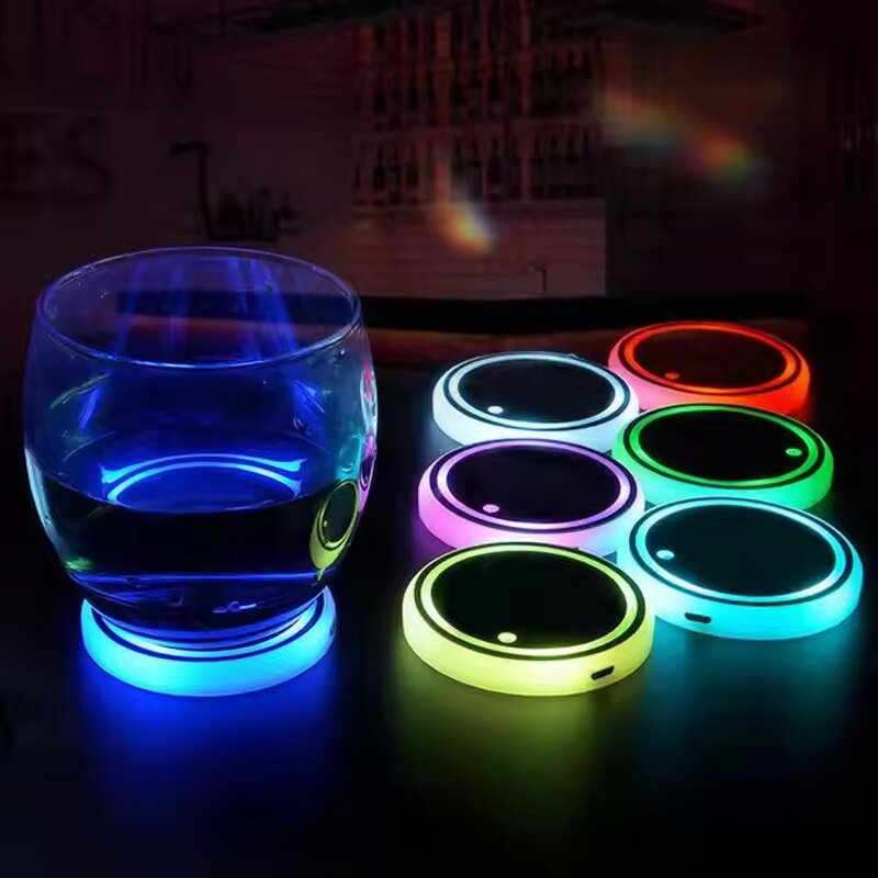 LED Coasters Factory - OEM Custom Colorful Car Cup Mat Holder RGB