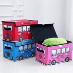 Car-Theme Storage Box Factory - OEM Cartoon Foldable Non-Woven Toy Organizer