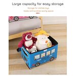 School Bus Storage Box Supplier - OEM Cartoon Foldable Waterproof Toy Bin
