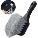 Car Tire Brush Manufacturer - OEM Customized Grey Short Handle Clean Brush