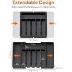Drawer Organizer Supplier - OEM Black Large Expandable Utensil Tray