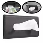Leather Tissue Box Factory - OEM Car Sun Visor Holder Mask Storage Box