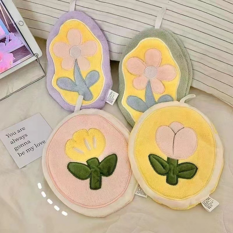 Microfiber Towel Manufacturer - OEM Coral Fleece Absorbent Flower Hand Towel