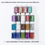 Nail Glitter Supplier - OEM Ultra Shiny DIY Laser Mixed Glitter Powder