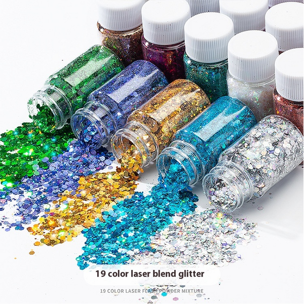 Nail Glitter Supplier - OEM Ultra Shiny DIY Laser Mixed Glitter Powder