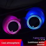 LED Coasters Factory - OEM Custom Colorful Car Cup Mat Holder RGB