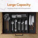 Drawer Organizer Supplier - OEM Black Large Expandable Utensil Tray