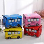 Car-Theme Storage Box Factory - OEM Cartoon Foldable Non-Woven Toy Organizer