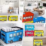 School Bus Storage Box Supplier - OEM Cartoon Foldable Waterproof Toy Bin