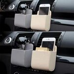 Car Phone Holder Supplier - OEM PU Leather Air Vent Storage Bag