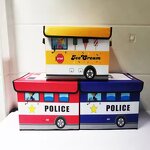 School Bus Storage Box Supplier - OEM Cartoon Foldable Waterproof Toy Bin