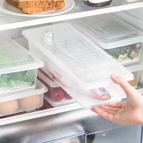 Food Storage Box Factory - OEM Removable Drain Plate Fridge Organizer