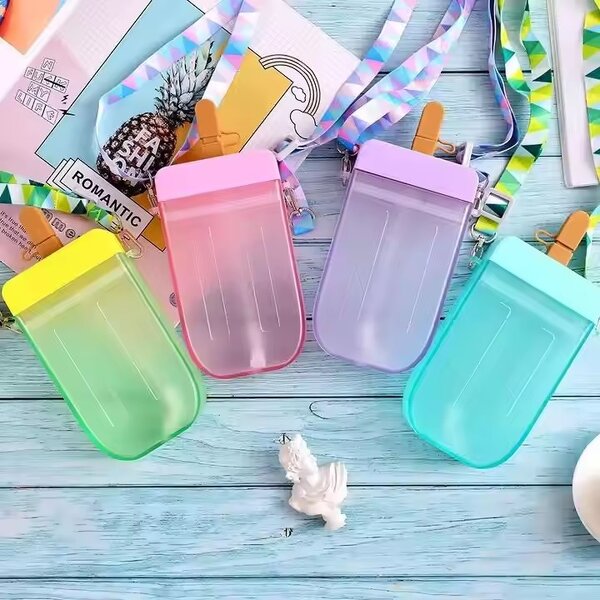 Popsicle Bottle Supplier - OEM Wholesale Custom 300ml Straw Cup with Rope