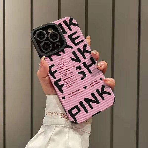 iPhone Case Factory - OEM Wholesale Pink Letters Girls PU Cover