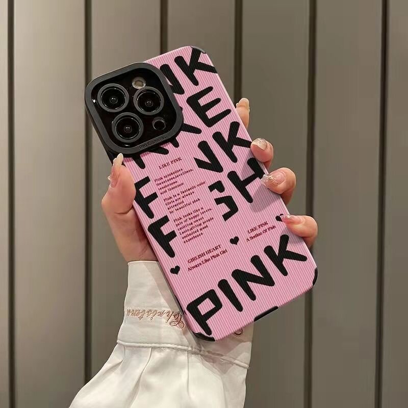 iPhone Case Factory - OEM Wholesale Pink Letters Girls PU Cover