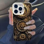 iPhone Case Factory - OEM Wholesale Gold Mechanical Gear Design